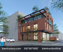 Thiết kế quán cà phê 3 tầng phong cách châu Âu
